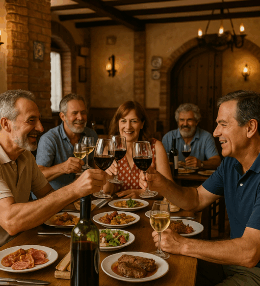 Foto comida con bodeguero Bodegas Muñoz
